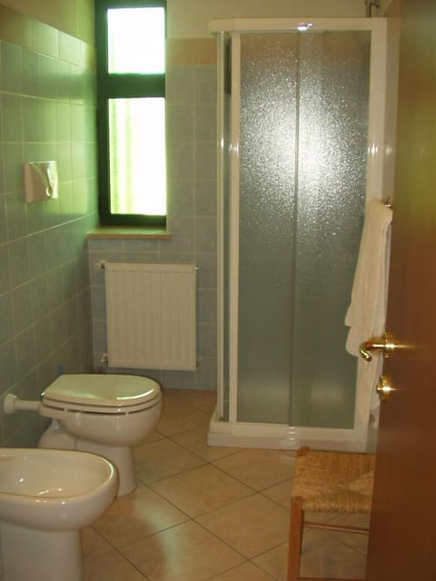 Shower, free toiletries, hair dryer, bidet