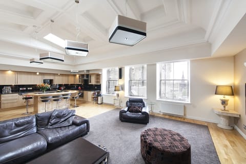 Luxury Penthouse, 2 Bedrooms, Ensuite, City View | Private kitchen | Fridge, microwave, dishwasher, coffee/tea maker