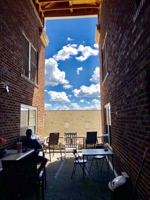 Outdoor banquet area