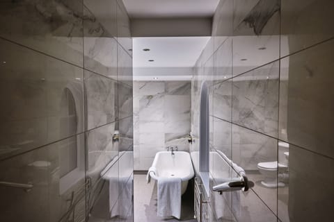 Shower, free toiletries, hair dryer, bathrobes