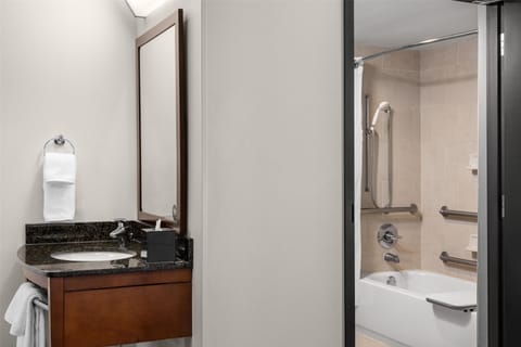 Room, 1 King Bed, Accessible, Bathtub | Bathroom | Designer toiletries, hair dryer, towels