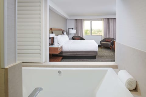 In-room safe, desk, laptop workspace, blackout drapes