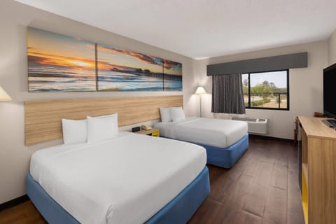 Room, 2 Queen Beds, Accessible, Non Smoking (Mobility) | In-room safe, desk, laptop workspace, iron/ironing board