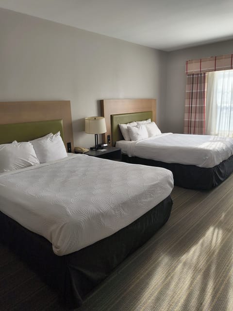 Room, 2 Queen Beds, Non Smoking | Premium bedding, blackout drapes, iron/ironing board