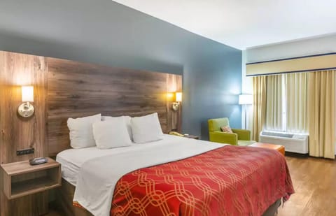 Premium bedding, desk, blackout drapes, iron/ironing board