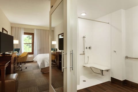 Room, 1 King Bed, Accessible (Roll-In Shower) | Bathroom shower
