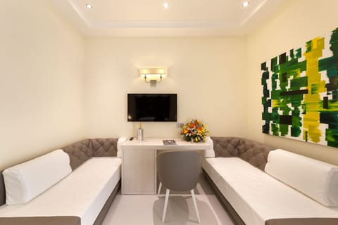 Junior Quadruple Room, 1 Bedroom | Frette Italian sheets, premium bedding, down comforters, pillowtop beds