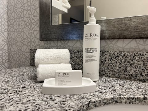 Free toiletries, hair dryer, towels, soap