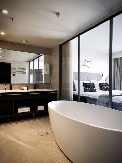 Hair dryer, slippers, bidet, heated floors