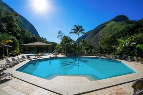Indoor pool, outdoor pool, sun loungers