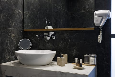 Free toiletries, hair dryer, slippers, towels