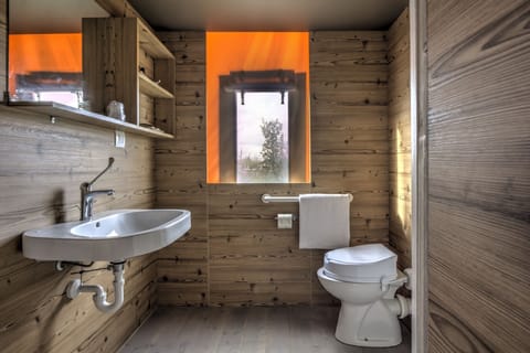Tent (6+2 adults) | Bathroom | Shower, rainfall showerhead, hair dryer, bidet