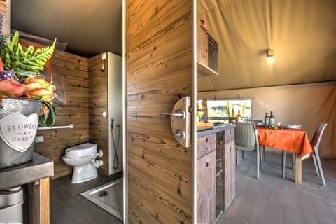 Tent (4+2 adults) | Bathroom | Shower, rainfall showerhead, hair dryer, bidet