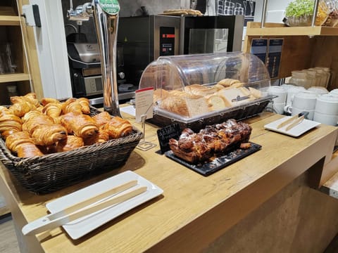 Daily self-serve breakfast for a fee