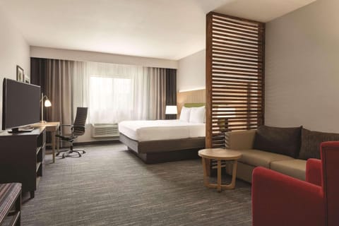 Desk, blackout drapes, soundproofing, iron/ironing board