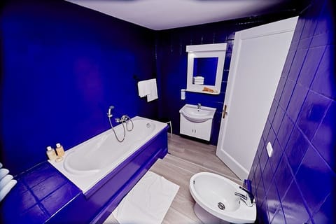 Shower, bidet, towels