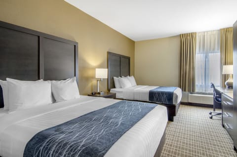 Standard Room, 2 Queen Beds | Pillowtop beds, desk, laptop workspace, blackout drapes