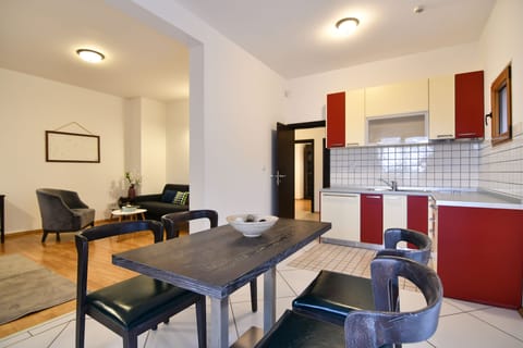 Superior Apartment, 2 Bedrooms, Balcony, Sea View | Private kitchen | Fridge, electric kettle