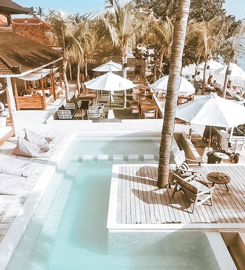 On the beach, free beach cabanas, sun loungers, beach umbrellas