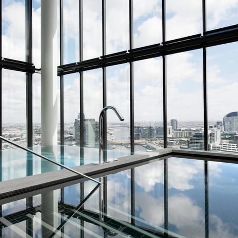 Indoor pool, outdoor pool, sun loungers