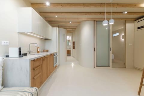 Deluxe Semi-Basement Apartment | Private kitchen | Fridge, stovetop, coffee/tea maker, electric kettle