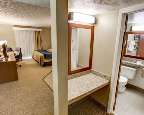 Standard Room, 1 King Bed, Non Smoking | Bathroom | Combined shower/tub, free toiletries, hair dryer, towels