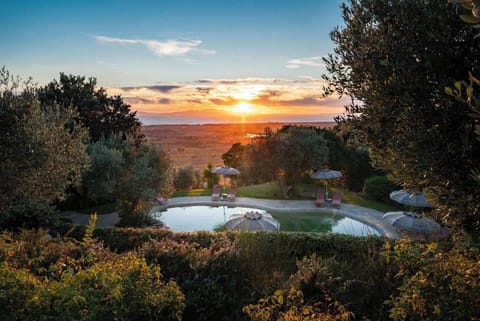 Seasonal outdoor pool, pool umbrellas, sun loungers