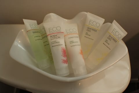 Free toiletries, hair dryer, slippers, towels