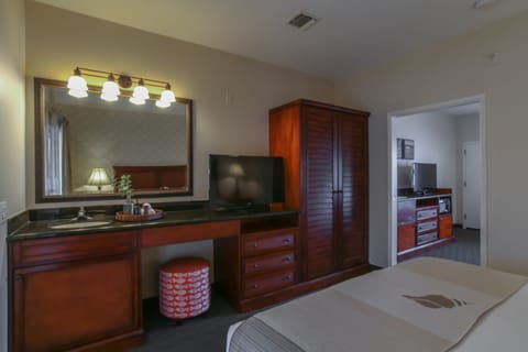 Top Floor King Suite Sleeper Sofa | 1 bedroom, premium bedding, desk, blackout drapes