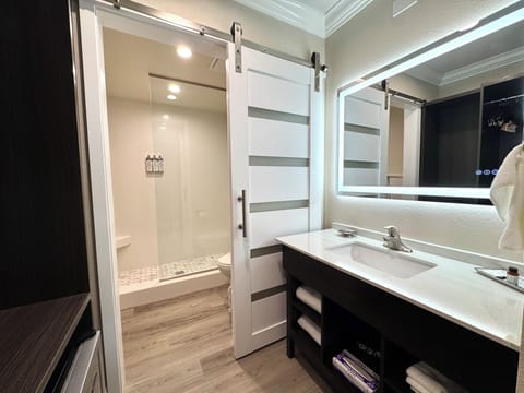 Standard Room, 2 Queen Beds, Non Smoking | Bathroom | Combined shower/tub, free toiletries, hair dryer, towels