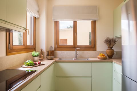 Asterope Villa | Private kitchen | Mini-fridge, espresso maker, coffee/tea maker, electric kettle