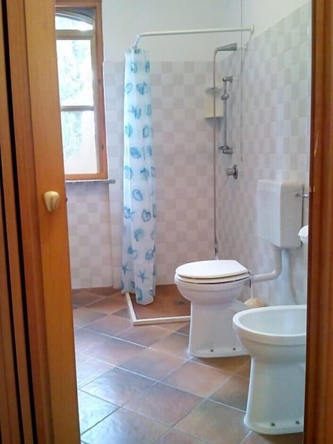 Shower, free toiletries, hair dryer, bidet