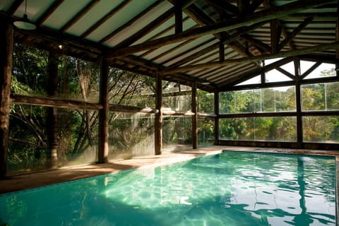 Indoor pool, outdoor pool, sun loungers