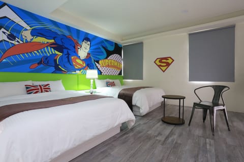 Standard Quadruple Room, 2 Double Beds, Non Smoking | Down comforters, blackout drapes, free WiFi, bed sheets