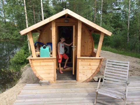 Villa Leija, sauna | Bathroom | Hair dryer, bathrobes, towels