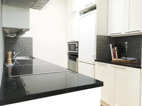 Premium Apartment, 1 Queen Bed, Non Smoking, City View | Private kitchen | Full-size fridge, microwave, oven, stovetop