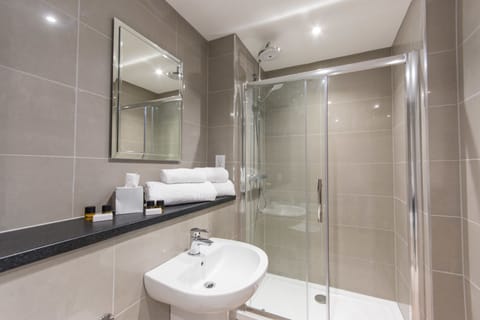 Free toiletries, hair dryer, towels