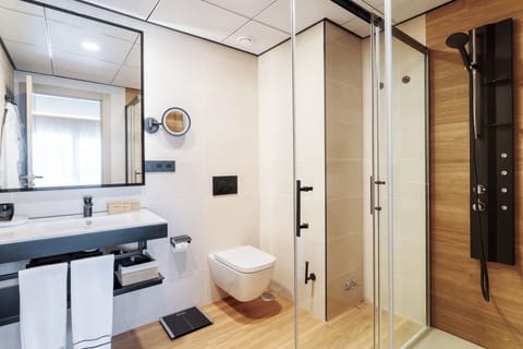 The Level Grand Premium Room Adults Only | Bathroom | Designer toiletries, hair dryer, bathrobes, slippers
