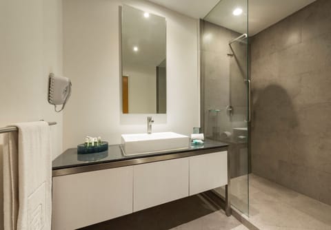 Free toiletries, hair dryer, towels, soap