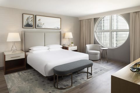 Premium bedding, down comforters, pillowtop beds, in-room safe