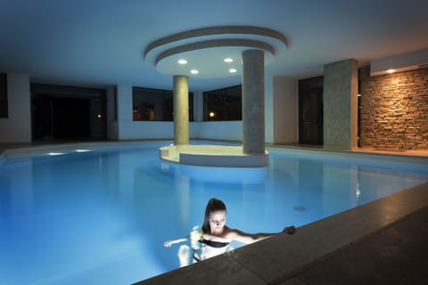 Indoor pool, open 9:00 AM to midnight, sun loungers