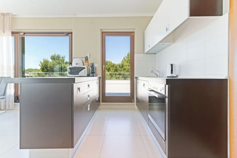 Deluxe Apartment, 2 Bedrooms, Balcony | Private kitchen | Coffee/tea maker, electric kettle, cleaning supplies