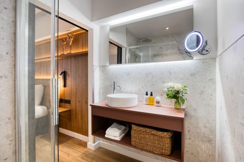 Deluxe Double or Twin Room, 1 Bedroom | Bathroom | Shower, hair dryer, towels, soap