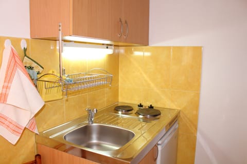 Basic Studio, 1 Double Bed, Sea View | Private kitchenette | Fridge, stovetop, electric kettle, cookware/dishes/utensils