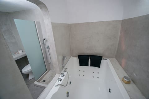 Traditional Double Room (Without View) | Bathroom | Shower, rainfall showerhead, slippers, towels