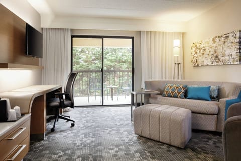 Room, 1 King Bed (Mobility Accessible, Tub) | Desk, laptop workspace, blackout drapes, iron/ironing board