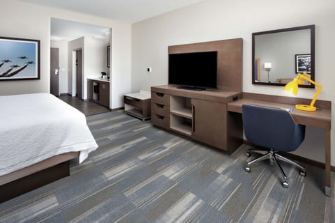 Suite, 1 King Bed, Accessible (Hearing) | Desk, blackout drapes, soundproofing, iron/ironing board