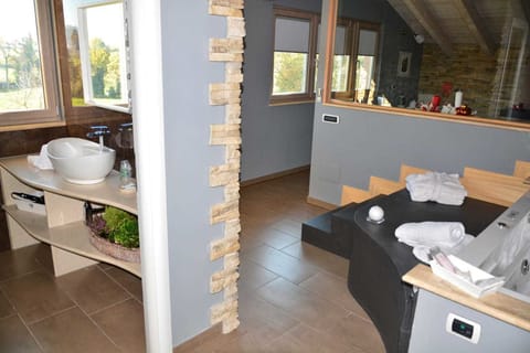 Deluxe Room, 1 Queen Bed, Jetted Tub | Bathroom | Free toiletries, hair dryer, bidet, towels