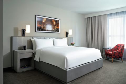 Premium bedding, down comforters, pillowtop beds, in-room safe