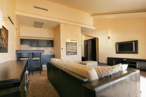 Suite, Balcony, Sea View | Living area | TV, pay movies